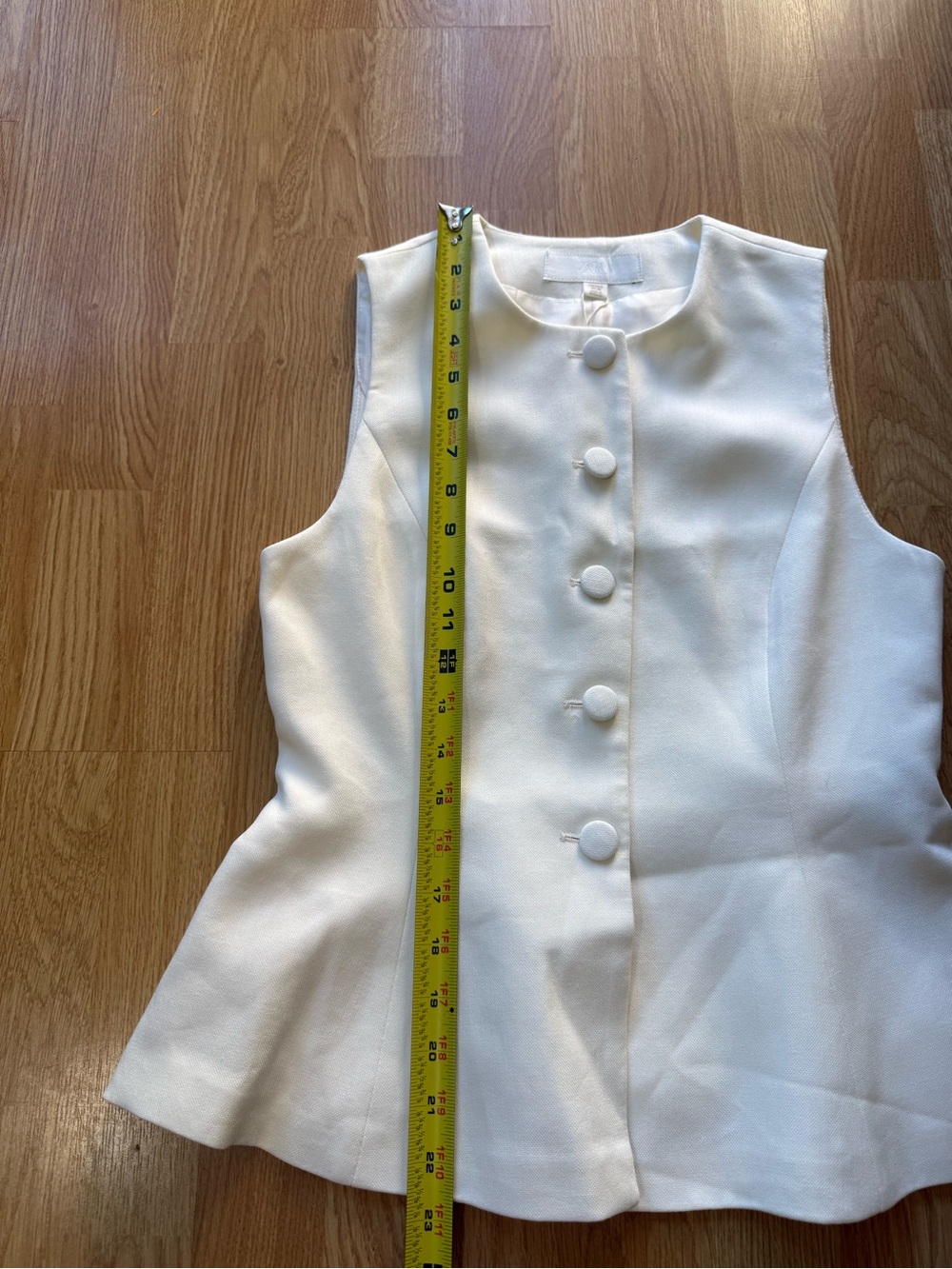 Zara Womens Peplum Waistcoat Ecru Round Neck Flared Hem Lined - Size S (NWT ) - Picture 14 of 15